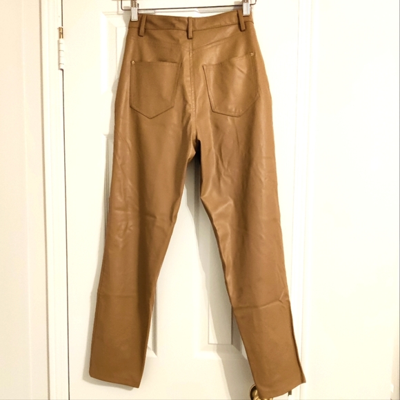 Zara Faux Leather Mom Pants - Picture 2 of 4